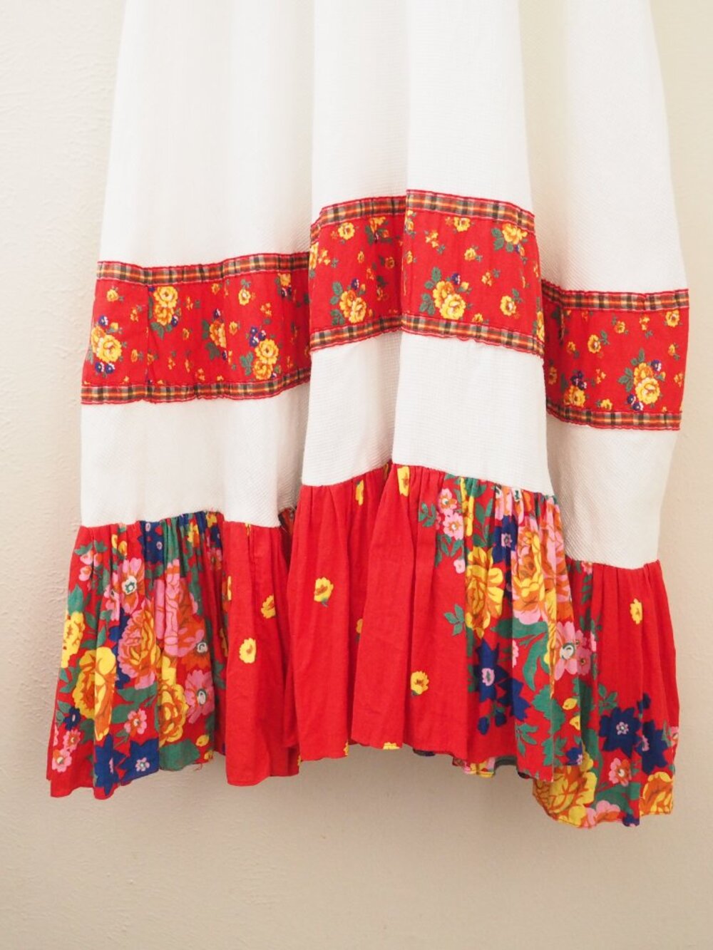 Vintage RARE Gunne Sax Floral Gingham Sleeveless Maxi Prairie Dress sz 11 - Picture 3 of 10